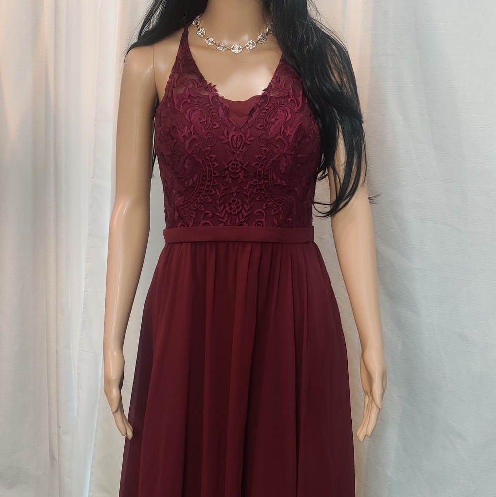 Burgendy long dress